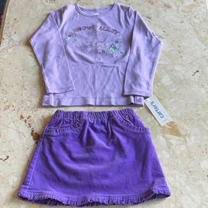 NWT girls set, size 3T, top Carter’s, skirt, Children’s Palace